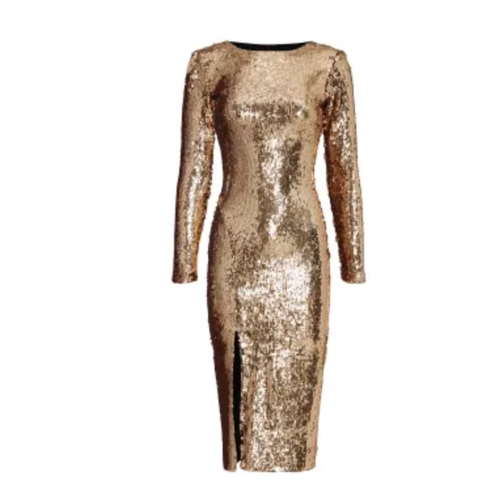 BRAND NEW!!!! Dress the Population Gold Natalie Sequin Dress.
